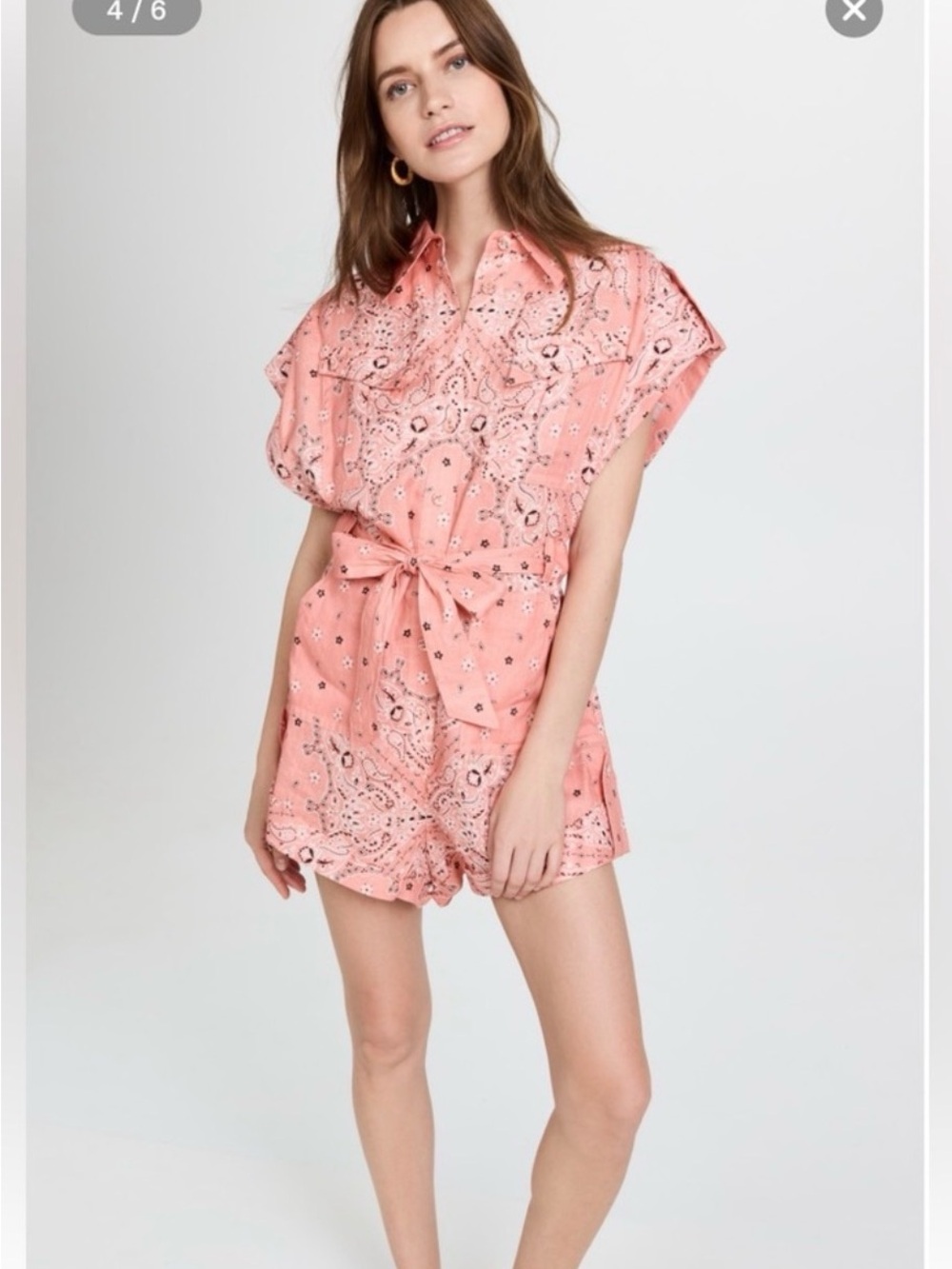 Zimmermann Pink Paisley Print Tie-Waist Romper